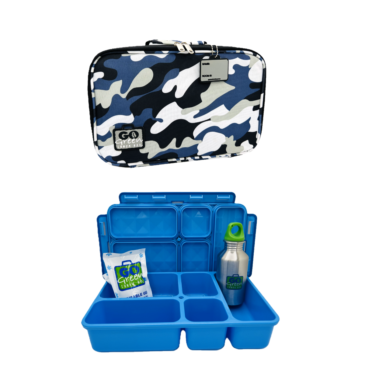 Blue Camo Lunch Box Set