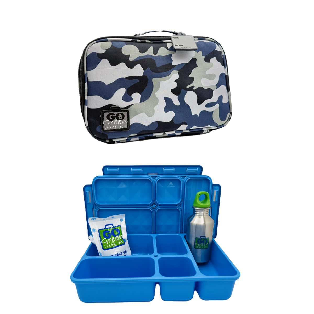 Blue Camo Lunch Box Set
