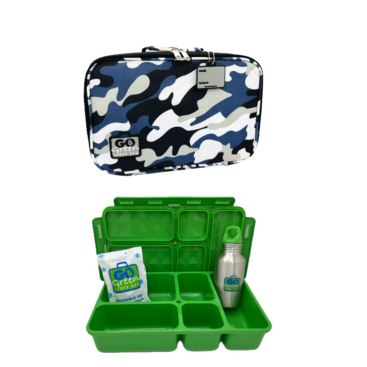 Blue Camo Lunch Box Set