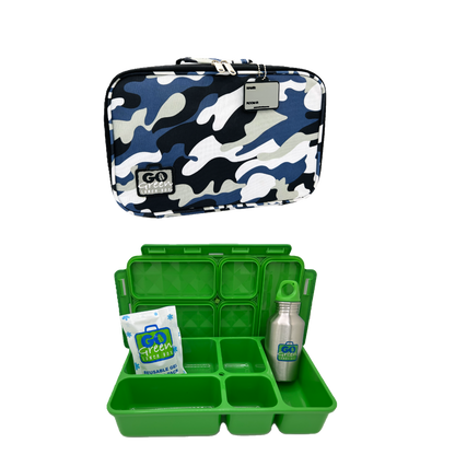 Blue Camo Lunch Box Set