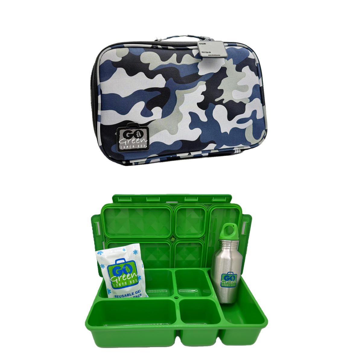 Blue Camo Lunch Box Set