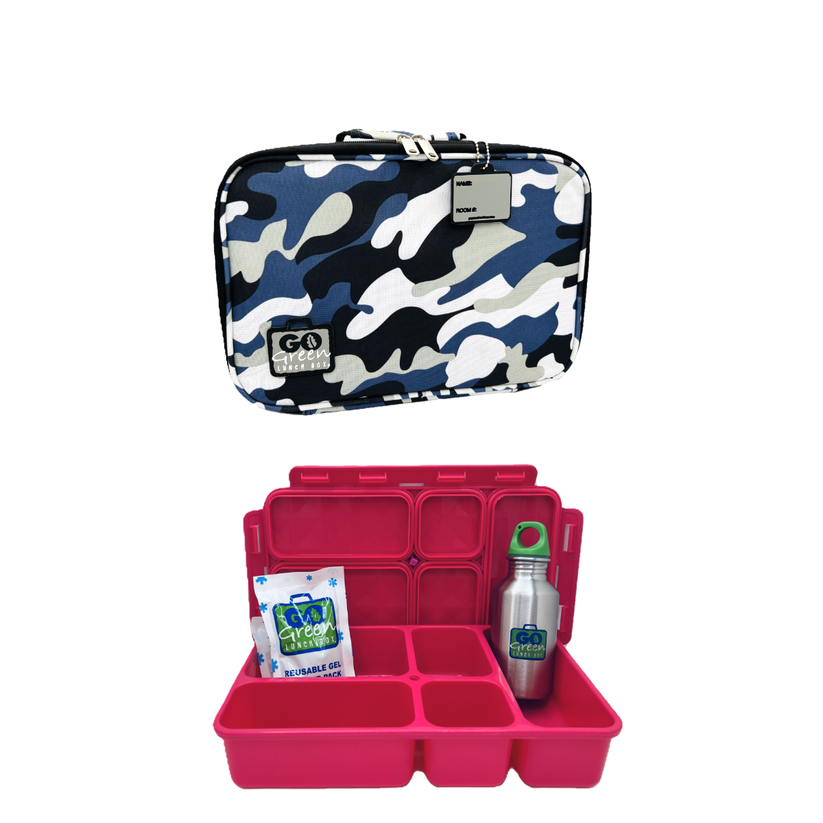 Blue Camo Lunch Box Set