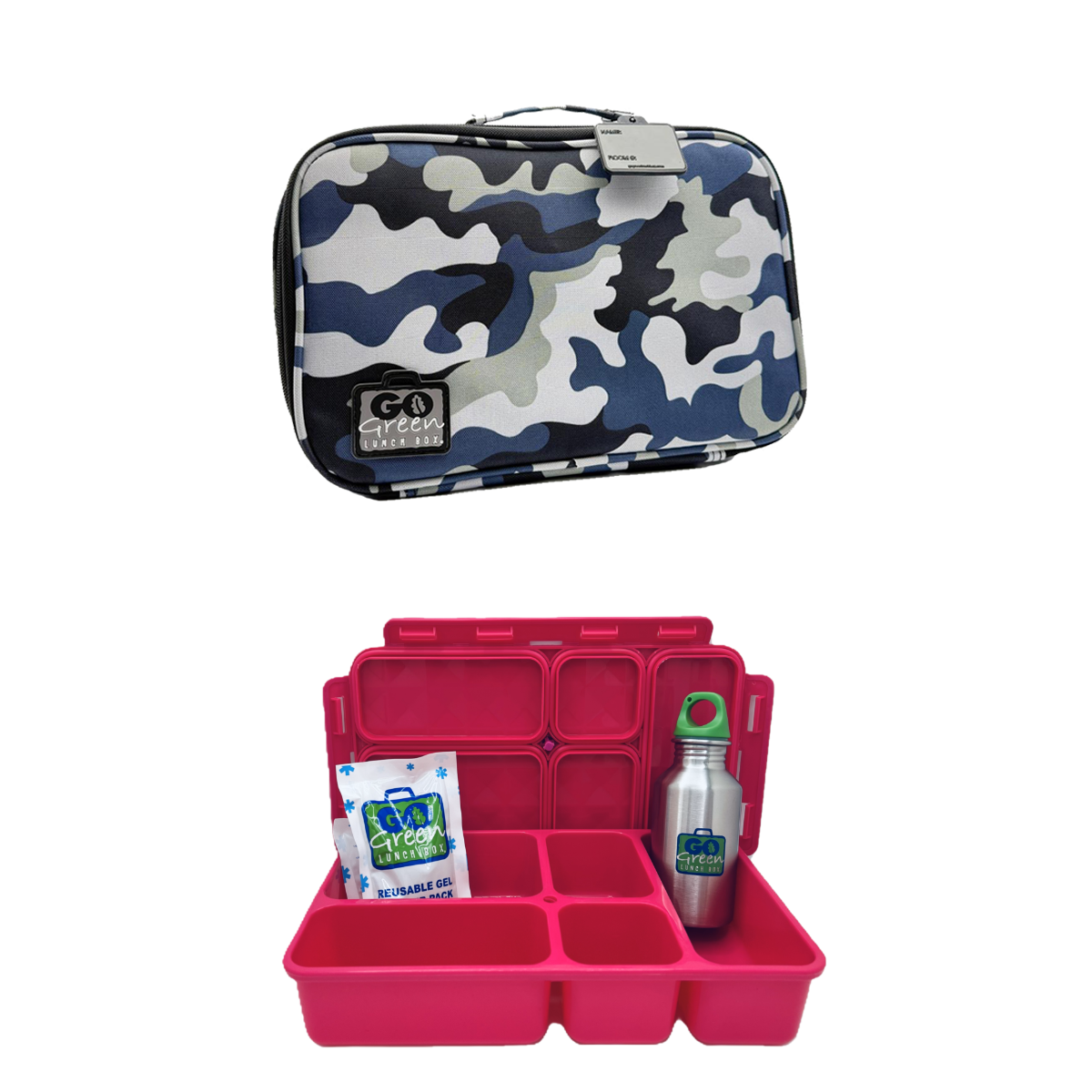 Blue Camo Lunch Box Set