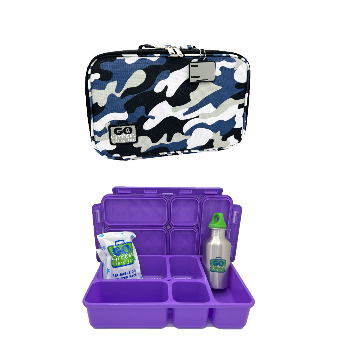 Blue Camo Lunch Box Set