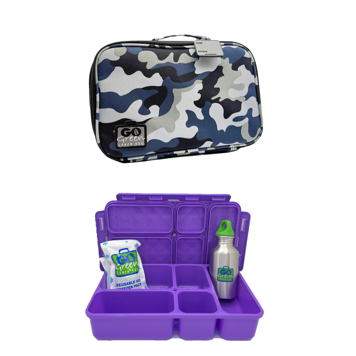 Blue Camo Lunch Box Set